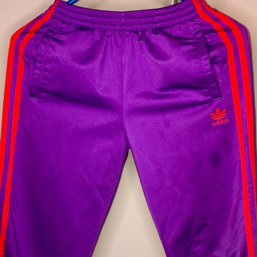 Purple and Coral Addidas Sports Joggers